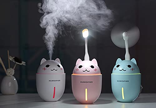 Umidificador Gatinho Purificador De Ar Ultrassónico com Aromatizador Portátil (Azul)