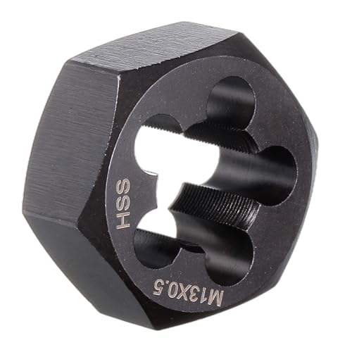 QUARKZMAN Sechskant-Schneideisen M13x0,5, Rechtshänder Gewindeschneideisen, Schwarz