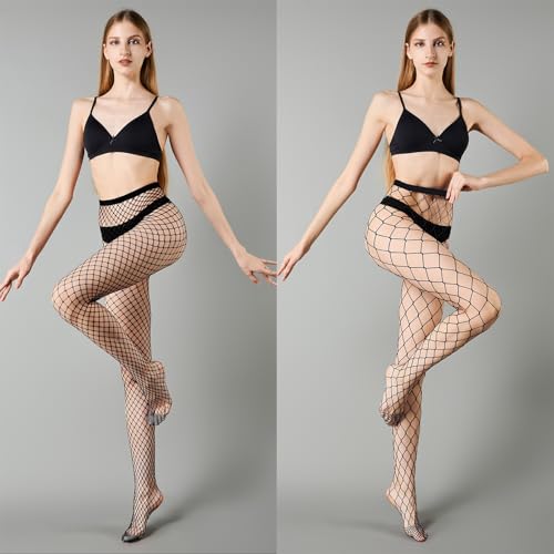 MengPa Women's Fishnets Tights High Waist Stockings Party Thigh High Pantyhose