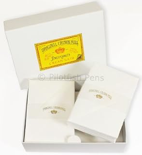 Original Crown Mill Luxury A5 Laid Paper Writing Box Set with C6 Lined Envelopes - White (Pack of 100 Sheets), 10537