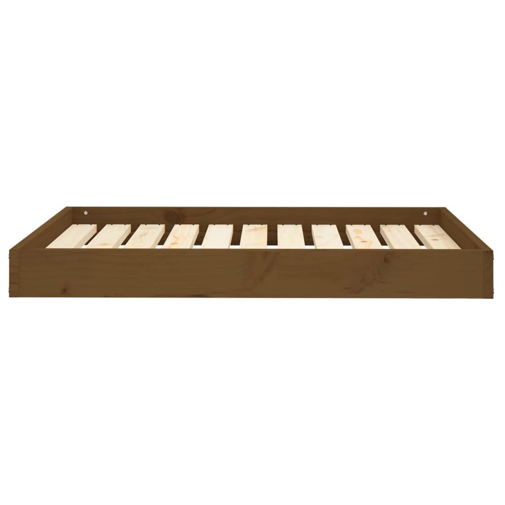 Hundebett aus Massivholz Kiefer 91,5x64x9 cm Honigbraun | Robuster Holzrahmen für Hunde und Katzen, passend für jedes Wohnzimmer. Einfache Selbstmontage, Lieferung ohne Kissen.