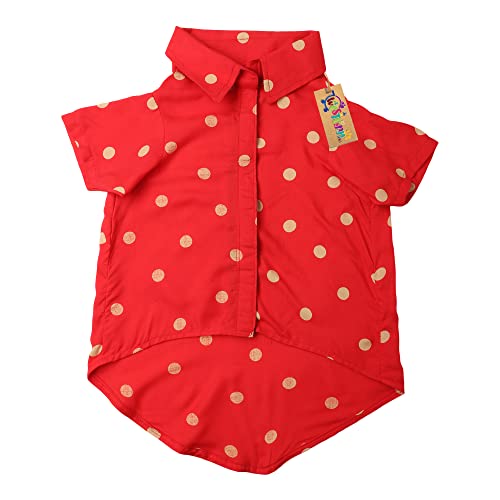 Image of Western Era Super Soft Trendy Printed Dog Shirt, Ultra Comfort Cotton Apparel, Breathable Basic Vest, Cute Lightweight Thin for Your Furies (Polka Red) (Large - 20 Inch),1 Count