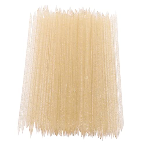 SOESFOUFU Professional Cuticle Pusher Tool 100pcs Nail Art Supplies Plastic Cuticle Remover Nail Care Set Non-slip Handle Long Nail Tool