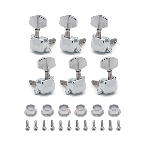 ROZILO Chrome 3+3 Semi-closed Guitar Tuners String Tuning Pegs Keys Machine Heads Set Electric Acoustic Guitar parts Replacement