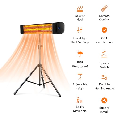 Image of Paraheeter Outdoor Electric Infrared Patio Heater, 1500W