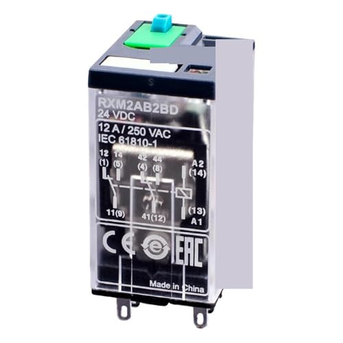 Relais intermédiaire enfichable RXM2AB2BD Schneider 24V CC 2CO LED