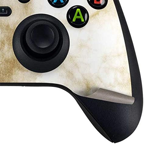 Skinit Decal Gaming Skin Compatible with Xbox Series X Controller - Gold and White Marble Design