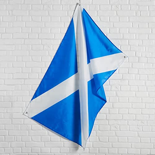 Runesol Scotland National Flag 3x5ft, 91x152cm, Six Nations Rugby Burns Night, Saltire St Andrew's Cross Banner, 4 Grommets - Image 2