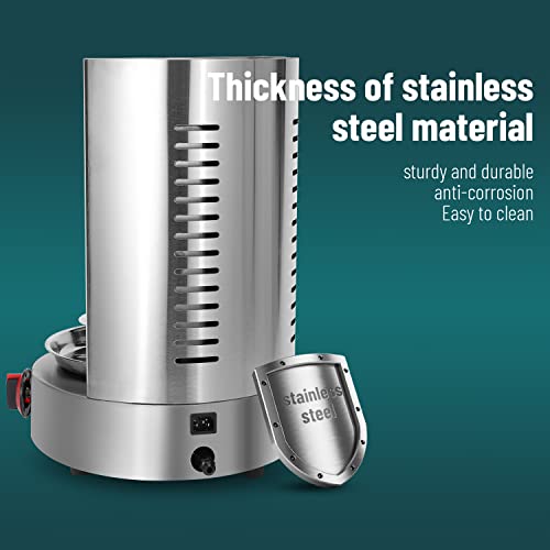 Wantjoin Gas Vertical Shawarma Machine Doner Kebab Grill Gyro Rotisserie Oven Meat Broiler With 2 Burner For Commercial Home Restaurant Kitchen (Stainless Steel With Gas) #TOP3