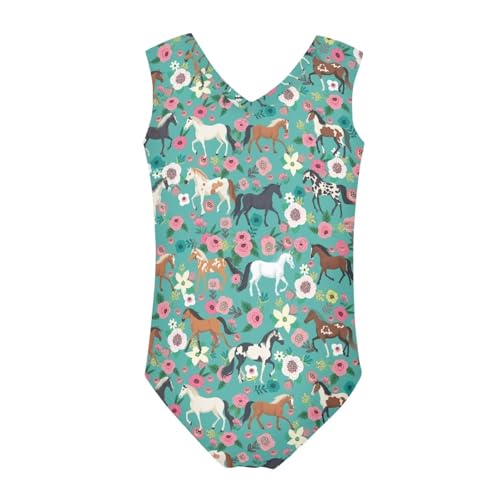 Image of KEIAHUAN Gymnastics Leotards for Girls Sleeveless Bodysuit Dance Leotards Performance Costume