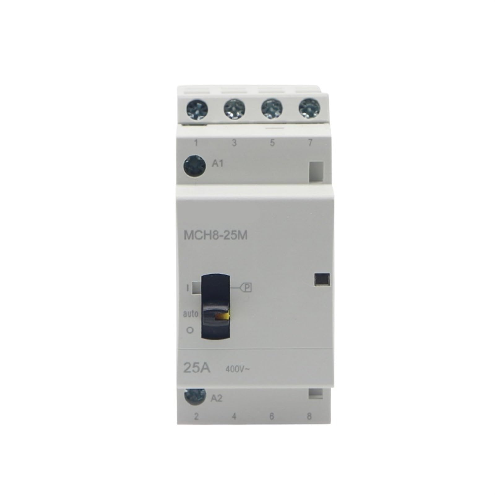 Contacteur modulaire 4P 25A avec interrupteur manuel pour contrôle de charge 230V