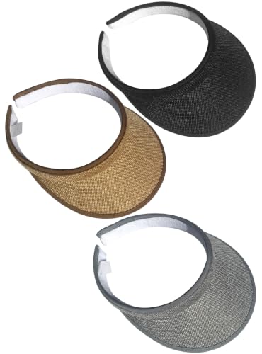Image of 3 Pieces Clip On Visors Women Men Visor Sun Hats Hat Outdoor Sports Golf Beach Travel Tennis Cap