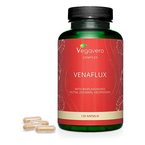 Circulation Booster Vegavero® | with Diosmin, Hesperidin, Rutin, Horse Chestnut & Butcher’s Broom | 120 Capsules | Leg Circulation, Haemorrhoids & Varicose Veins Relief | Vegan Cover
