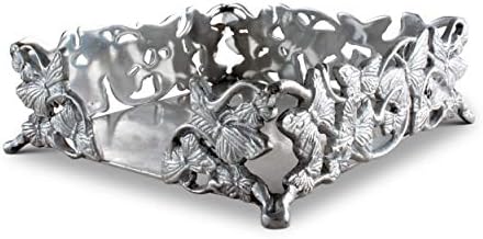Arthur Court Napkin Holder Box Butterfly Cast Aluminum Luncheon Size | Perfect for all sizes of Large Lunch Square Spring/Outdoor Napkins 7 inch Square 2 inch Tall