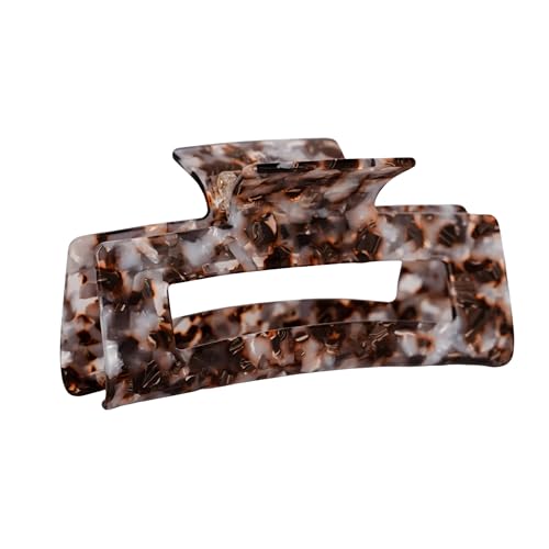 CLAIDE XL Haarklammer (12,5 cm) – innovative Doppelfeder-Technologie, extra starker Halt für dickes & langes Haar – handgefertigt aus Bio-Acetat – komfortabel & kopfschonend (braun)