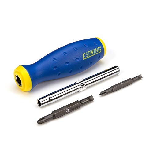 Estwing 6-in-1 Multipurpose Phillips, Slotted, and Hex Screwdriver, Steel Shaft, Comfortable Grip, PH1, PH2, 3/16-inch and 1/4-inch Slotted, 1/4-inch and 5/16-inch Hex