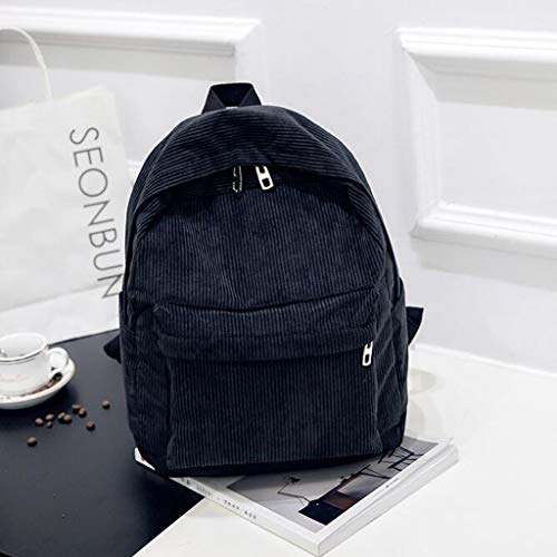 Rhfemd Women Vintage Rucksack Corduroy Backpack School Bag Casual Computer School Travel Handbag Rucksack - Image 3