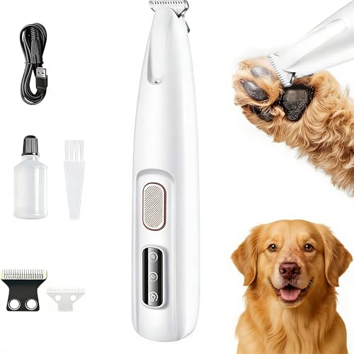 Tondeuse a Pattes Activ'Pet,Douce pour Chien et Chat, Lames Céramique et Inox, LED Intégrée, Rechargeable USB, Étanche, Toilettage Zones Sensibles Sans...