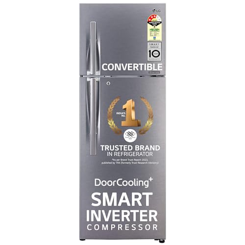 Image of LG 360 L 3 Star Inverter Linear Frost-Free Double Door Refrigerator (GL-T402JDS3, Dazzle Steel, Convertible)