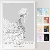 Mapdify Las Palmas de Gran Canaria póster personalizado de la ciudad, tu lugar favorito como póster de pared, map de tu ciudad, recuerdo personalizado de Las Palmas de Gran Canaria – Estilo: simple
