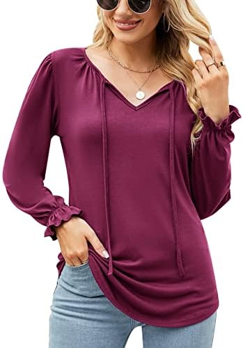 Womens Short Sleeve Tops Dressy Casual V Neck T Shirts Summer Business Blouses Puff Sleeve Loose Fit Tunic Tee 1 Womens Short Sleeve Tops Dressy Casual V Neck T Shirts Summer Business Blouses Puff Sleeve Loose Fit Tunic Tee