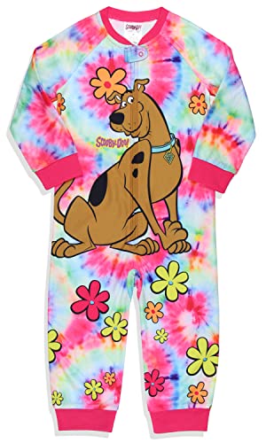INTIMO Scooby-Doo Toddler Girls' Tie-Dye Flower Union Suit Footless Sleep Pajama