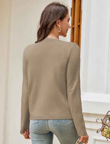 Image of OmicGot Women's Long Sleeve Shrugs Open Front Cropped Cardigan Sweater Bolero Shrugs S-XL