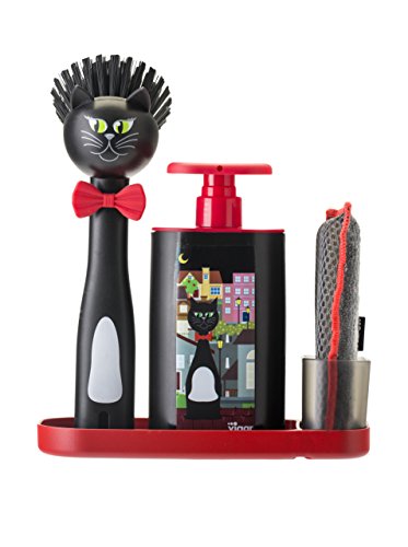 VIGAR Kit de Accesorios de Limpieza 4 Piezas Felix Negro/Rojo