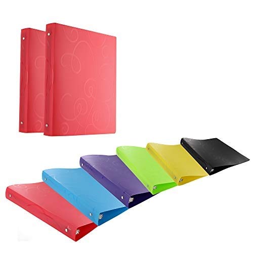 Emraw 1 Inch Swirl Poly 3-Ring Binder With Pocket Storage Hanging File Folders Presentation View Durable Binders For School, Home Or Office Clear Folders With Pockets (Pack Of 4) #TOP26