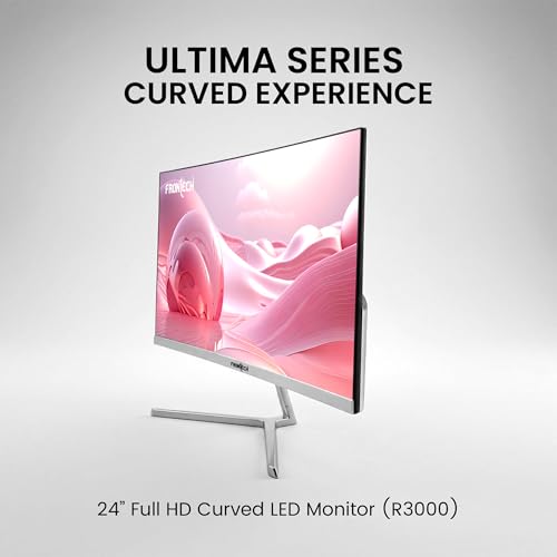 FRONTECH Ultima Series 24 Inch Curved LED Monitor| Refresh Rate 100Hz, VA Panel, 1800R Curve | Full HD 1080p, Bezel Less Design | HDMI & VGA Ports (MON-0080, White) view 2