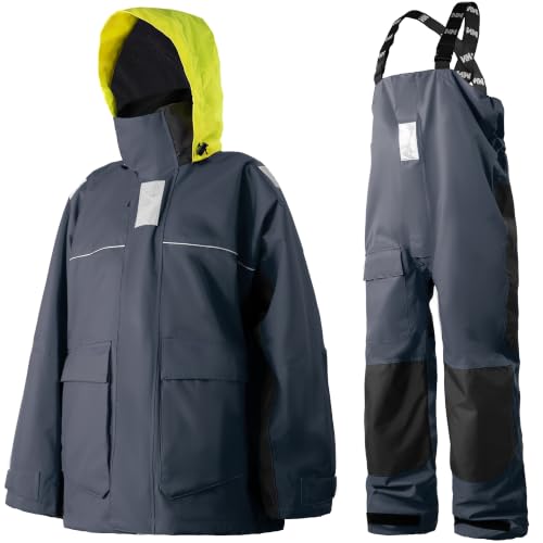 Image of Men's Coastal Sailing Jacket & Bib Pants Combo-Waterproof, Breathable Offshore Hard Shell, Durable Gear