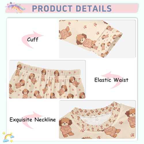 senya Cute Dog Footprint Aa Pajamas Set Long Sleeve Soft Cotton Sleepwear 2 Piece4