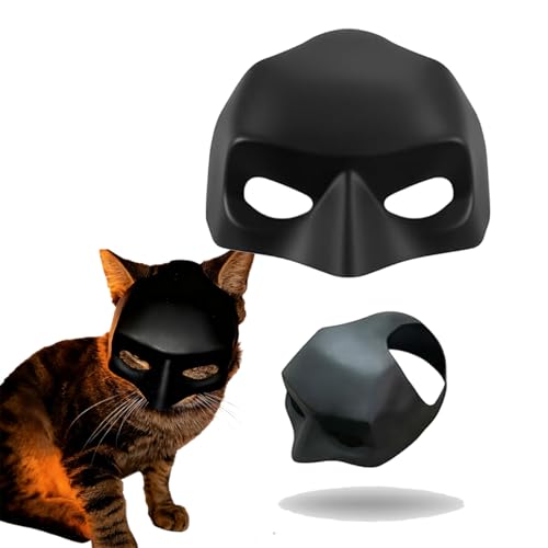 Cat Bat Mask Funny Cat Helmet & Cat Hat Cosplay Costume Adjustable Pet Mask for Halloween Party Photo Props Lightweight Comfortable Cat Costume Accessories for Cats & Small PetsBlack