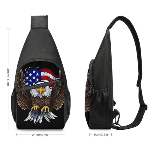 Morrales Sling Bag con bandera de EE.UU. para hombre y mujer miniatura 2