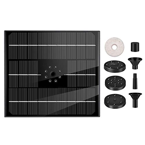 Bomba de fonte de água para banho de pássaros – Fontes de energia solar de 12 V 4 W com 8 luzes LED