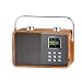 Produktbild Albrecht DR850, 27385, tragbares Digitalradio für Zuhause oder unterwegs mit Akku, kombiniert DAB+ mit UKW und Bluetooth-Musikstreaming, braunes Holzgehäuse