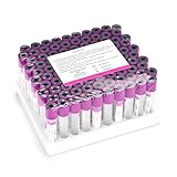 BeHerk Vacutainer Blood Collection Tubes 5ml K₃ EDTA Lab Vacuum Collecting Tube for Lab Test Tubes Pet Animals Veterinary 100 Pcs Wrap Packaging