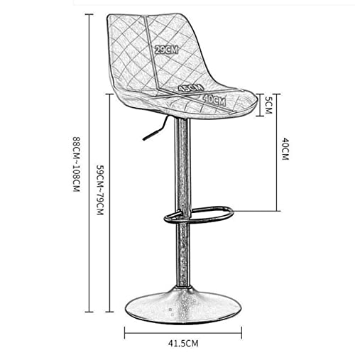 Tabourets de bar lot de 2 chaises de salle à manger réglables de pub