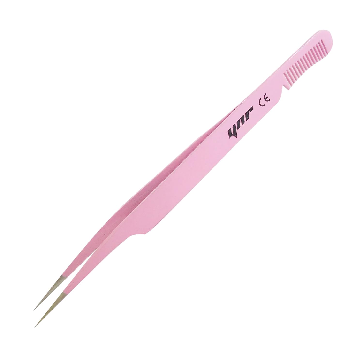 YNR Eyebrow Tweezers for Women – Professional Sharp Pointed Tool with Eyebrow Comb, Ideal for Eyelash Extensions | (Pink)