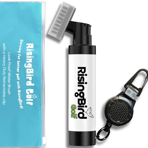 2025 Steel Wire Retractable Clip, Golf Brush, Golf Accessories, Golf Club Cleaner, Golf Water Brush, 5oz, Perfect Golf Gift for Men & Women, Golf Club Spray Brush, Golf Item, USA company (White)
