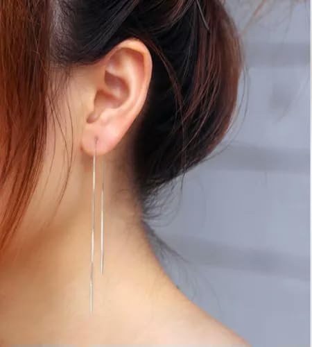 Boucles d'oreilles Argent 925 CFWSHJ chaîne anti-perte réglable de 10-22CM pour oreilles sensibles