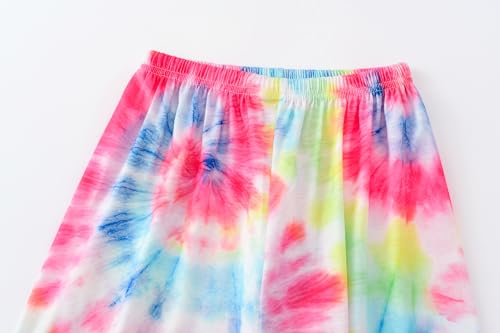 Image of Tie Dye Mermaid Sloth Christmas Halloween Pajamas for Girls Long Sleeve and Pants Nighty PJS 2-piece Set Size 6-16