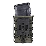 IDOGEAR Magazine Pouch 5.56 Belt Clip Mag Pouch 7.62mm Softshell Rifle Mag Holder for Belt M4/AR/AK Rifle Magazines (Ranger Green(Belt Clip Version))