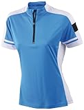  James & Nicholson Damen Sport T-Shirt Radtrikots Bike-T-Half Zip blau (cobalt) X-Large