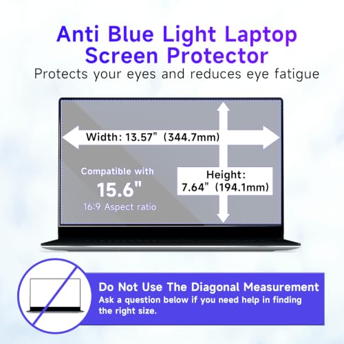 Image of IPROKKO 2 Pack 15.6-Inch 16:9 Blue Light Filter Laptop Screen Protector