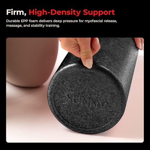 Sunny Health & Fitness 18" Black High-Density Yoga Foam Roller - image 3