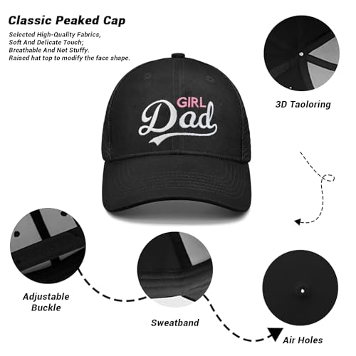 Image of Girl Dad Hat for Men,Girl Dad Gifts Fathers Day Birthday Christmas for Dad Trucker Hat Baseball Caps