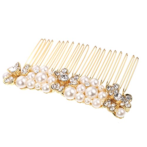 WEKADRIN ブライダル ヘア コーム ラインストーン ヘア アクセサリー 結婚式用 コーム 女性用 髪飾り シンプル クラシックデザイン 入り