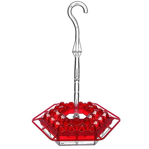 SANGHAI Alimentador dispensador vermelho hexagonal pendurado beija-flor alimentador bebedouro decora