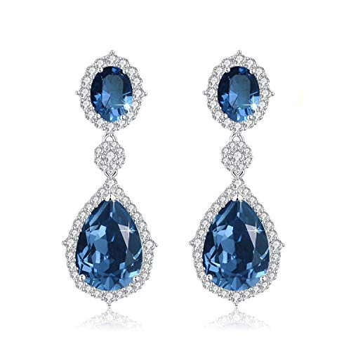 DINOKA Charm Prom Wedding Pendientes Mujer , con Cristal Swarovski, Joyas para Mujer, Pendientes Mujer, Regalos para Mujer - Lágrimas de ángel